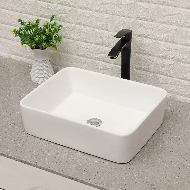 19"x15" Rectangle Bathroom Sink and Faucet Combo