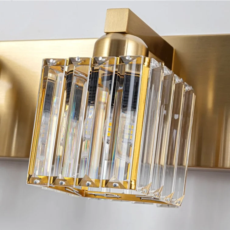 2/3/4/5 Light Bathroom Vanity Light Wall Sconce with Crystal Shade