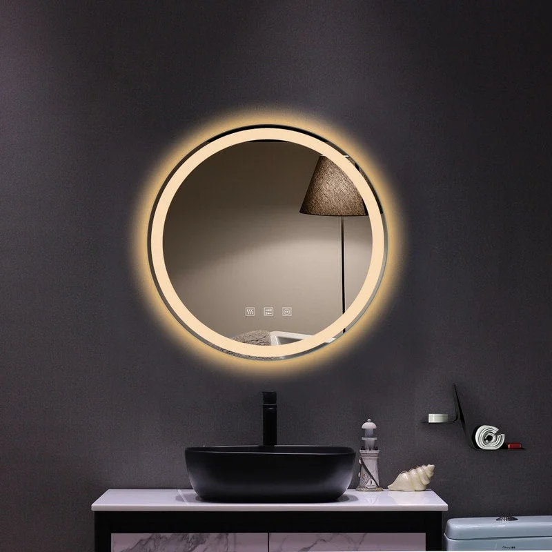 20"LED Bathroom Mirror, Tricolor Dimming, Brightness Adjustment - 20"