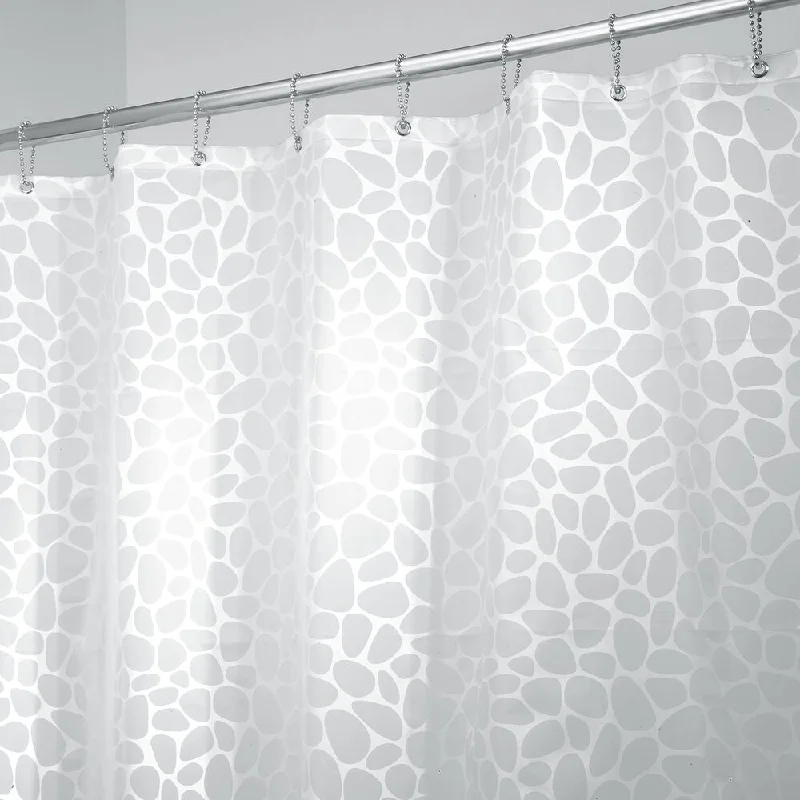 iDesign Pebblz PEVA Shower Curtain 72" x 72" in White