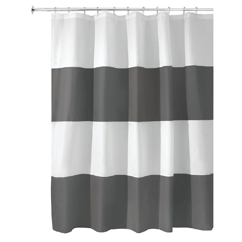 iDesign Zeno Shower Curtain 72" x 72" in Charcoal and White