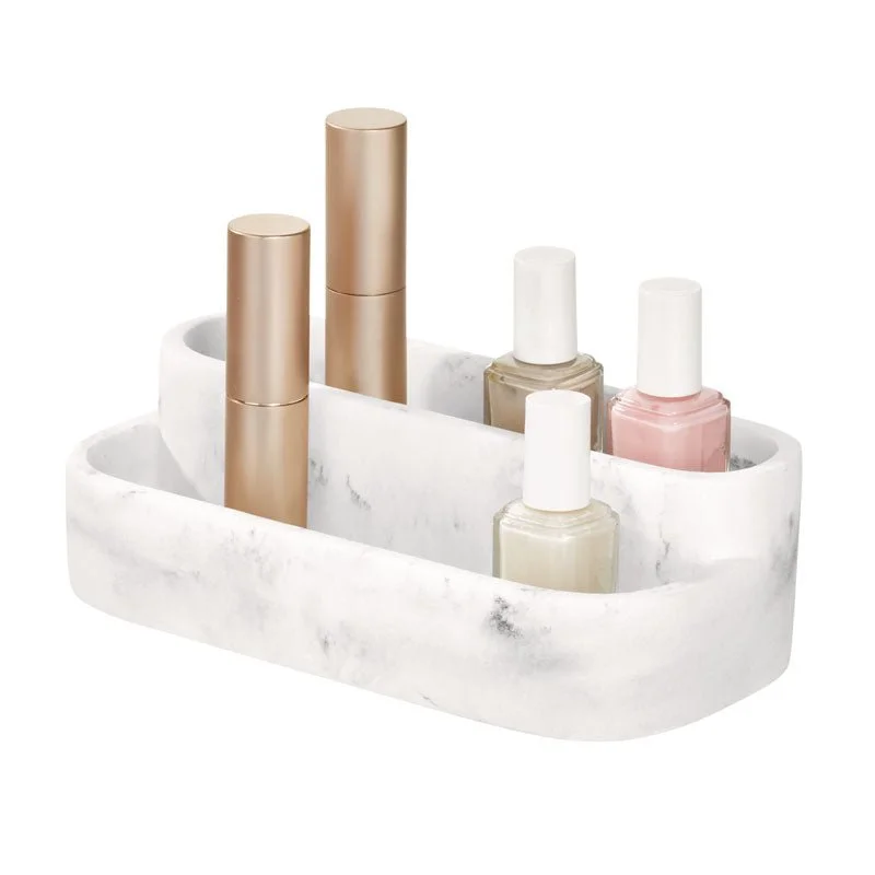 iDesign Dakota 2-Tier Organizer in White Marble