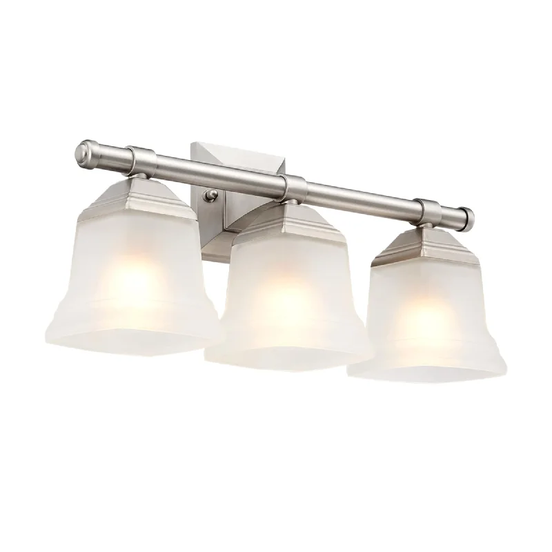 3-Light Dimmable Brushed Nickel Vanity Light Fixture