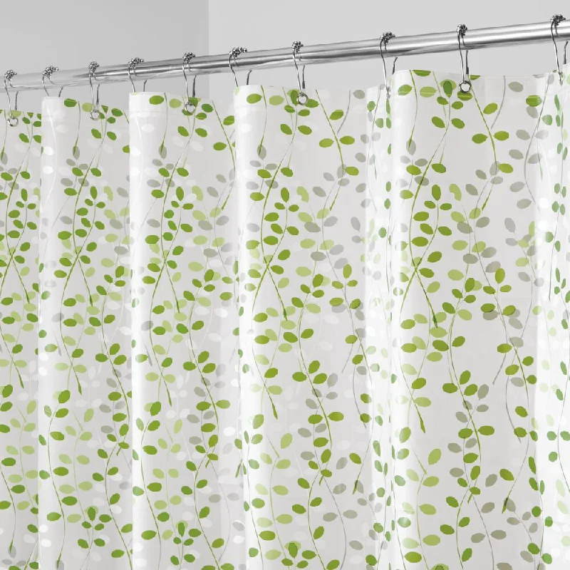 iDesign Vine PEVA Shower Curtain 72" x 72" in Green and White