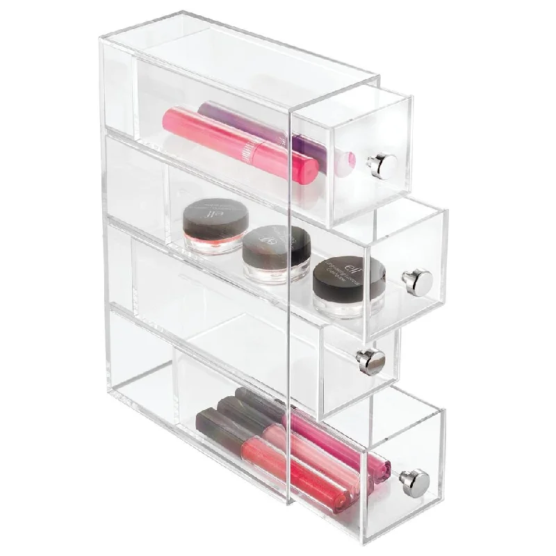 iDesign Drawers Tower - 4 Drawer Flip in Clear