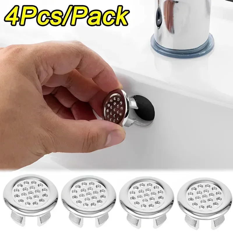 4PCS Universal Sink Overflow Cover Mesh Rings