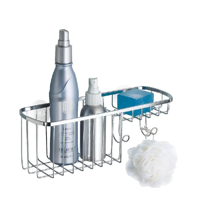 iDesign Gia Shower Suction Combo Basket in Chrome