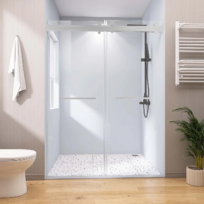 60/72 Inch x 79 Inch Frameless Double Sliding Shower Door