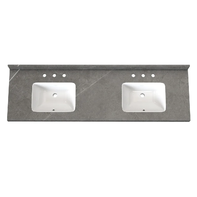 73x22 Inch Grey CUPC Ceramic Sink and Three-hole Faucet Hole