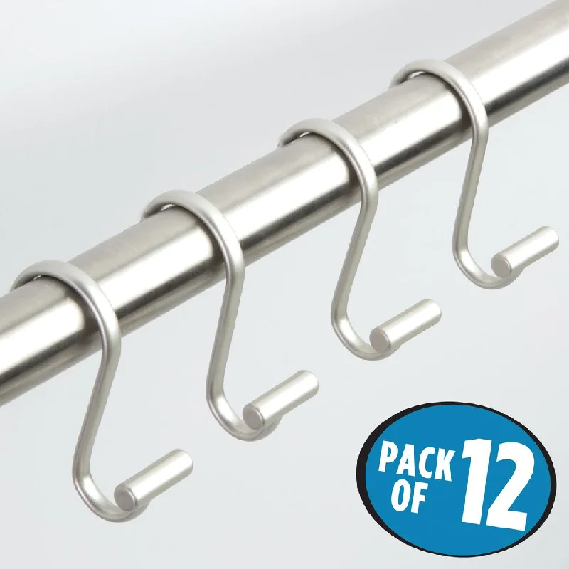 iDesign T-Bar Shower Hooks Set of 12 in Satin