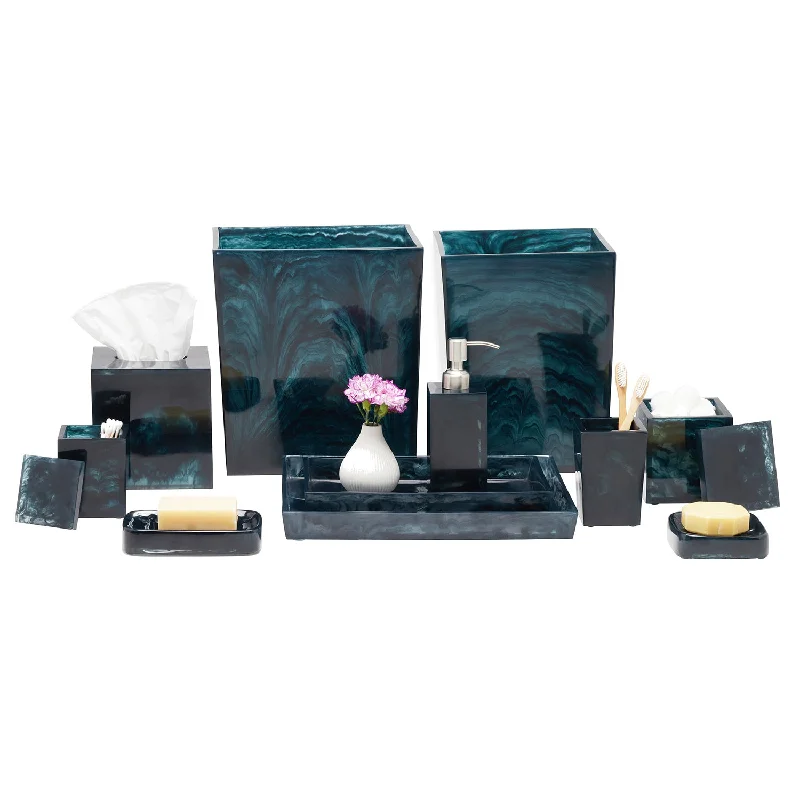 Abiko Translucent Cast Resin Bathroom Accessories (Dark Teal)