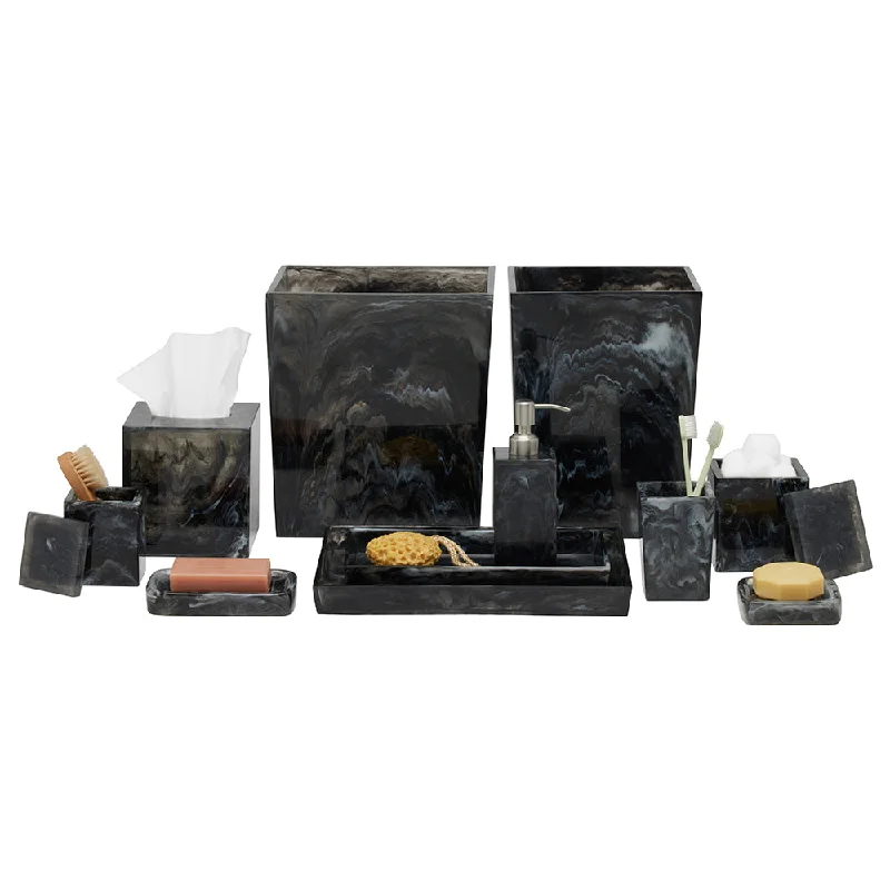 Abiko Translucent Cast Resin Bathroom Accessories (Obsidian)