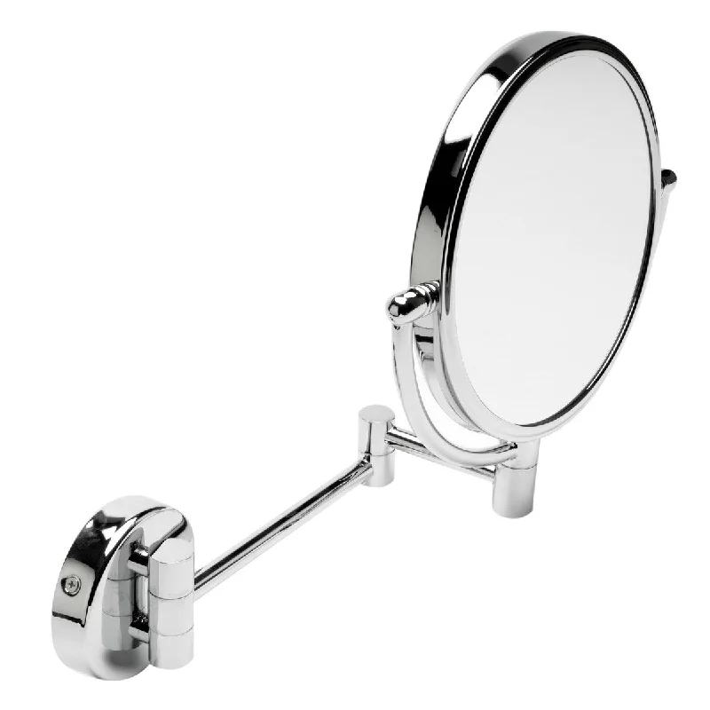 ALFI brand ABM8WR-PC 8" Round Wall Mounted 5x Magnify Cosmetic Mirror - Grey