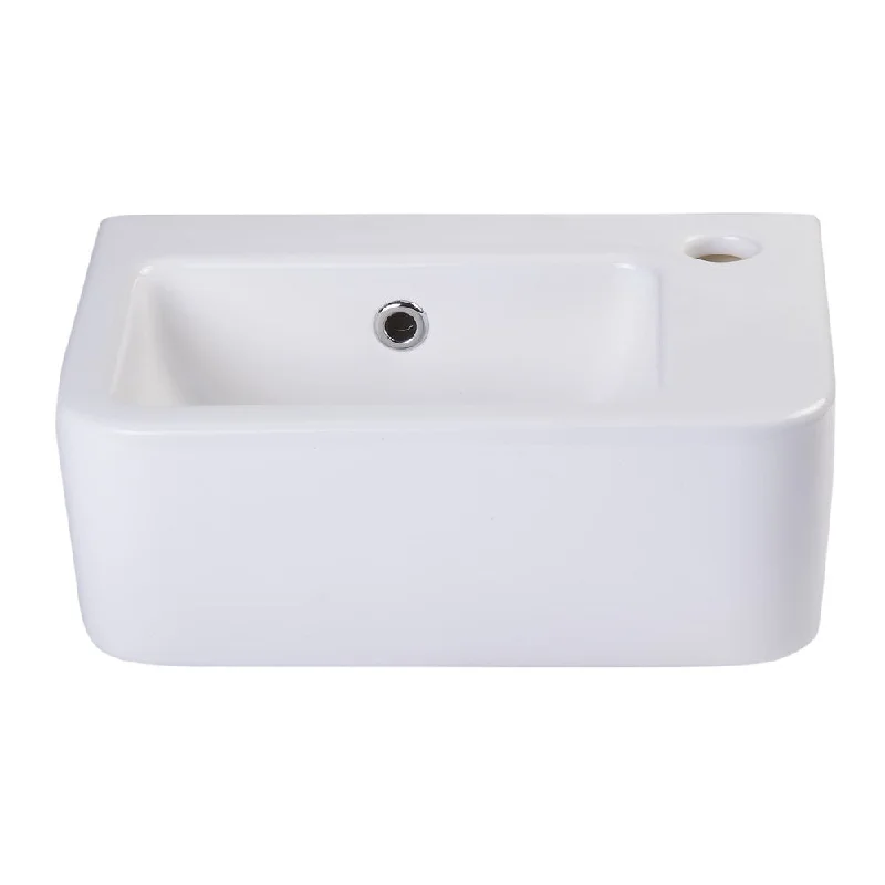 Alfi White Ceramic Wall-Mounted Bathroom Sink Basin