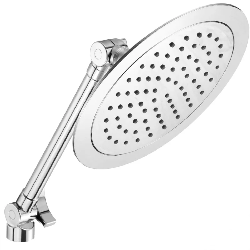 Aquagenix® Razor 8 Inch Chrome Face Round Rainfall Shower and 12 Inch Height/Angle Adjustable Extension Arm