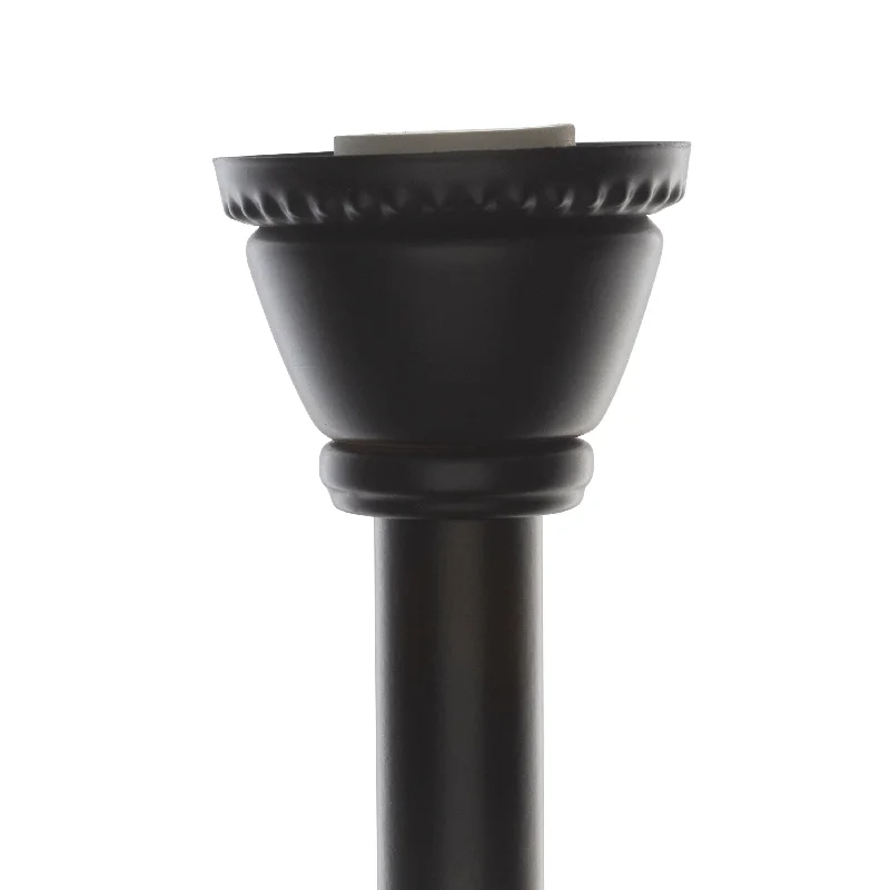 Bath Bliss Decorative Tension Shower Rod in Matte Black - Matteblack