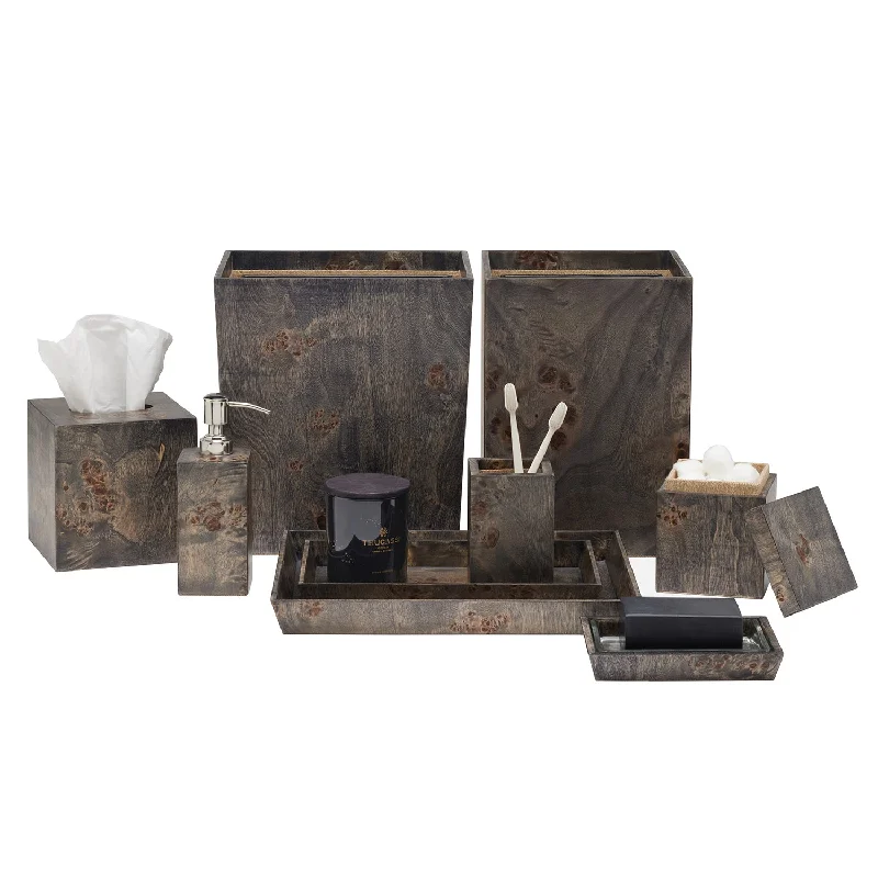 Bern Mappa Burl Veneer Bathroom Accessories (Ash Gray)