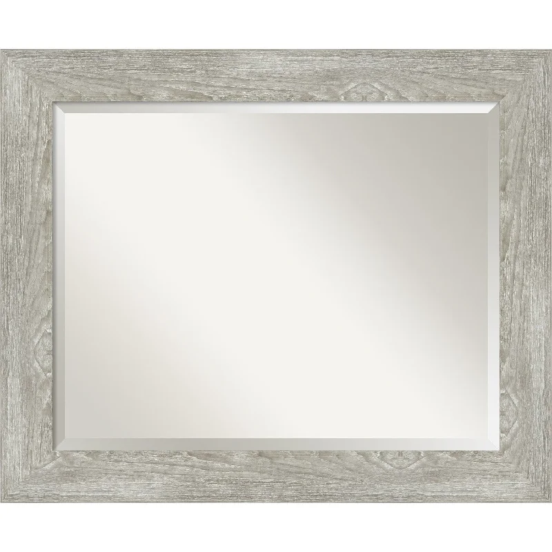 Beveled Bathroom Wall Mirror - Dove Greywash Frame