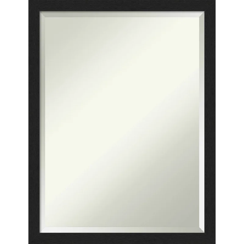 Beveled Bathroom Wall Mirror - Grace Brushed Narrow Frame