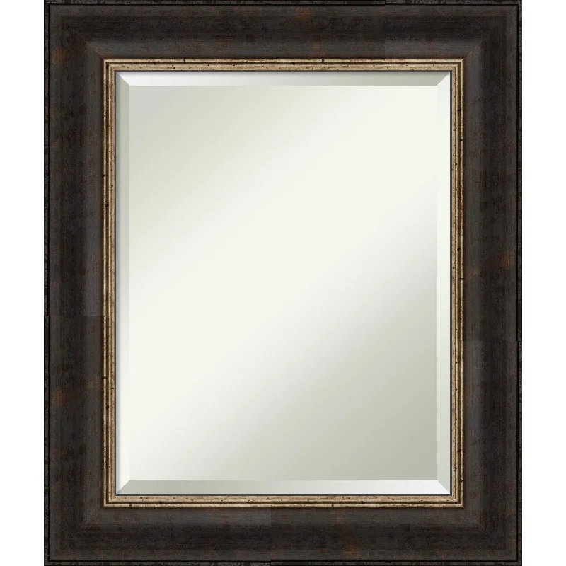 Beveled Bathroom Wall Mirror - Varied Black Frame - Varied Black