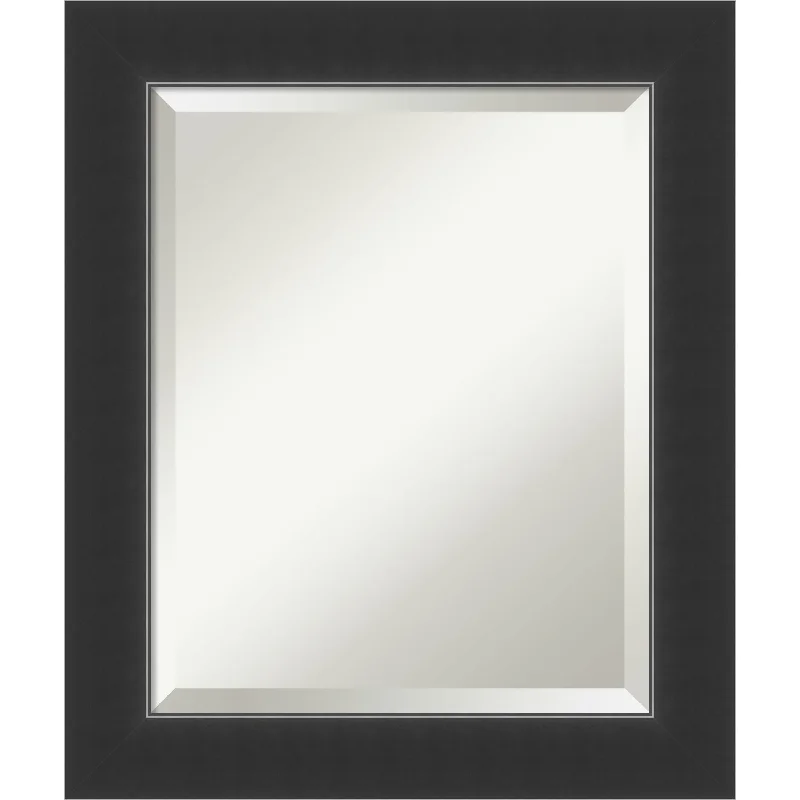 Beveled Wood Bathroom Wall Mirror - Corvino Black Frame