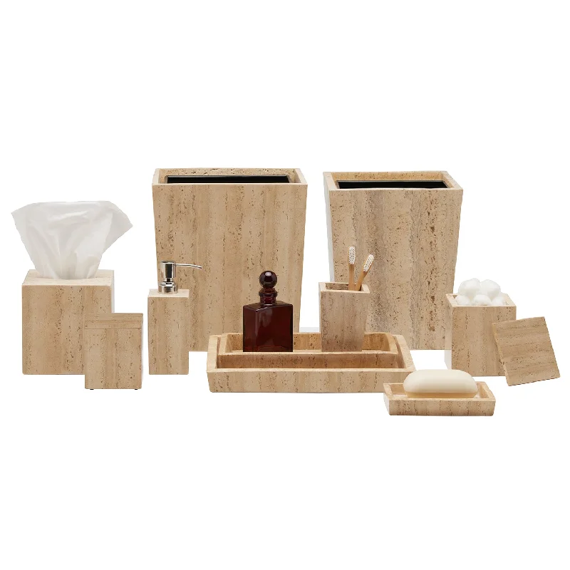 Bowen Travertine/Resin Bathroom Accessories (Natural)