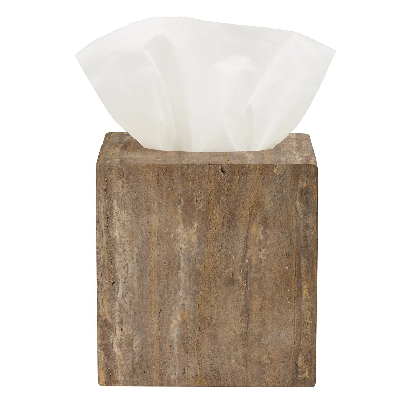 Bowen Travertine/Resin Tissue Box (Gray)