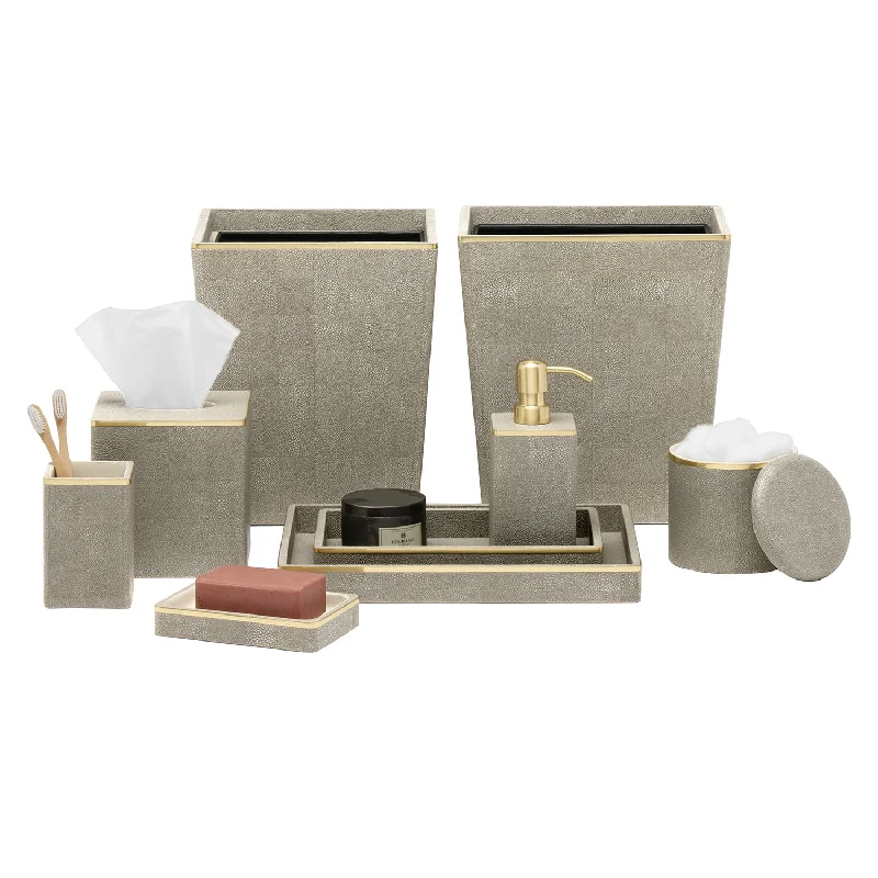 Bradford Faux Shagreen Bathroom Accessories (Sand/Gold)