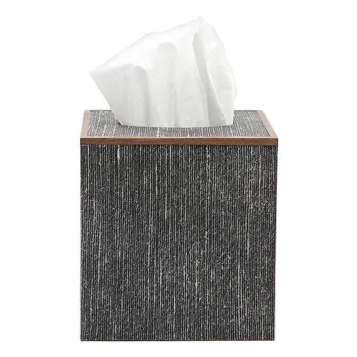 Bruges Faux Silk Tissue Box (Charcoal)