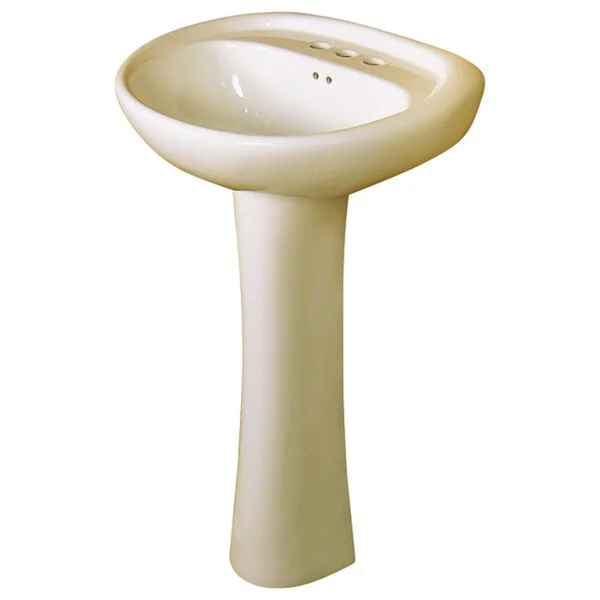 Ceramic 22.125-inch Biscuit Pedestal Sink