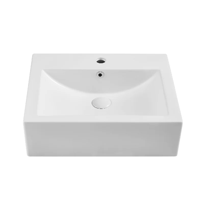 Ceramic Bathroom Sink Wall-mounted White Sink