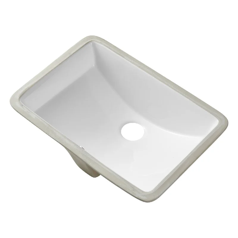 Ceramic Rectangular Undermount White Bathroom Sink Art Basin