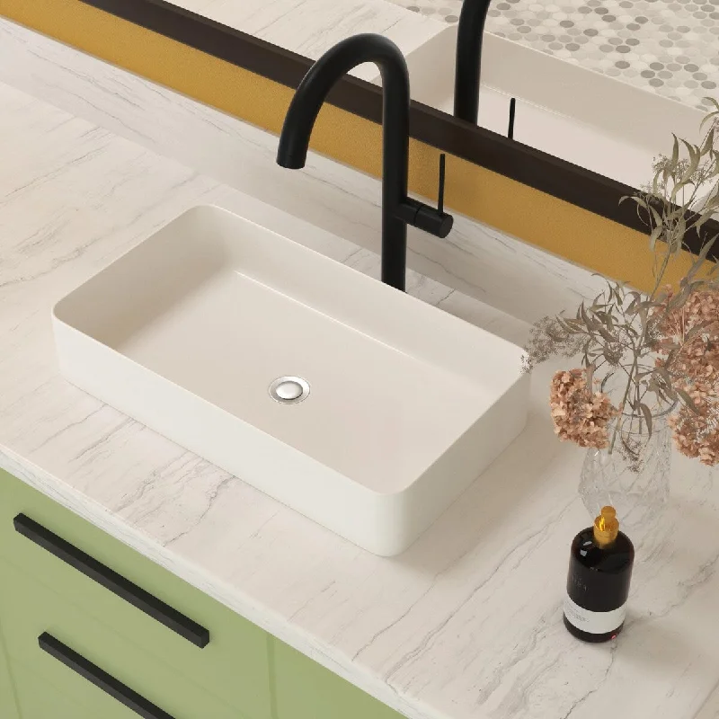 Ceramic Rectangular Vessel Bathroom Sink