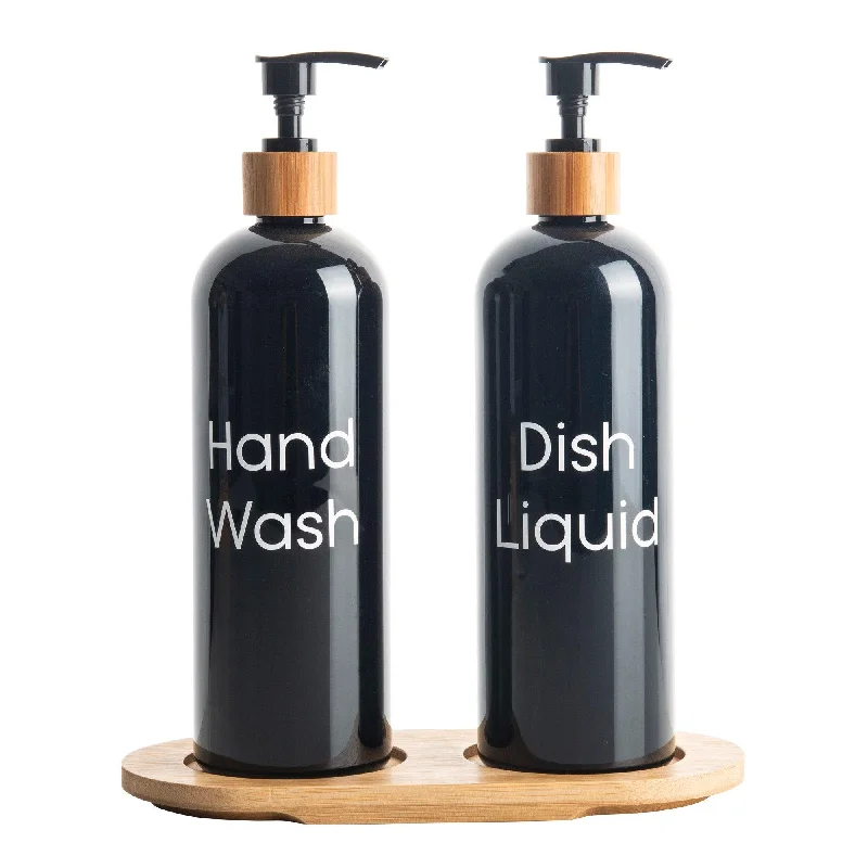 Black Plastic Pump Bottles with Tray Pack - 500ml