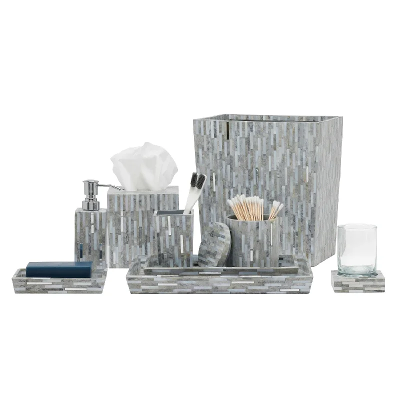 Cortona Clamstone Bathroom Accessories (Gray Shell/Silver)