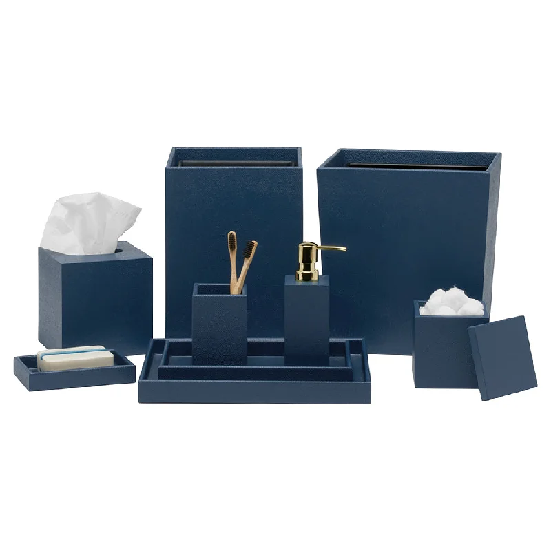 Dannes Faux Belgian Linen Bathroom Accessories (Navy)