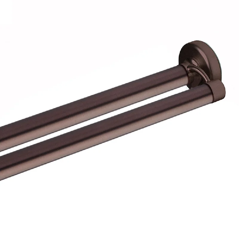 Dark Oil Bronze Finish Heavy Duty Screw Mounted 72-inch Double Shower Rod