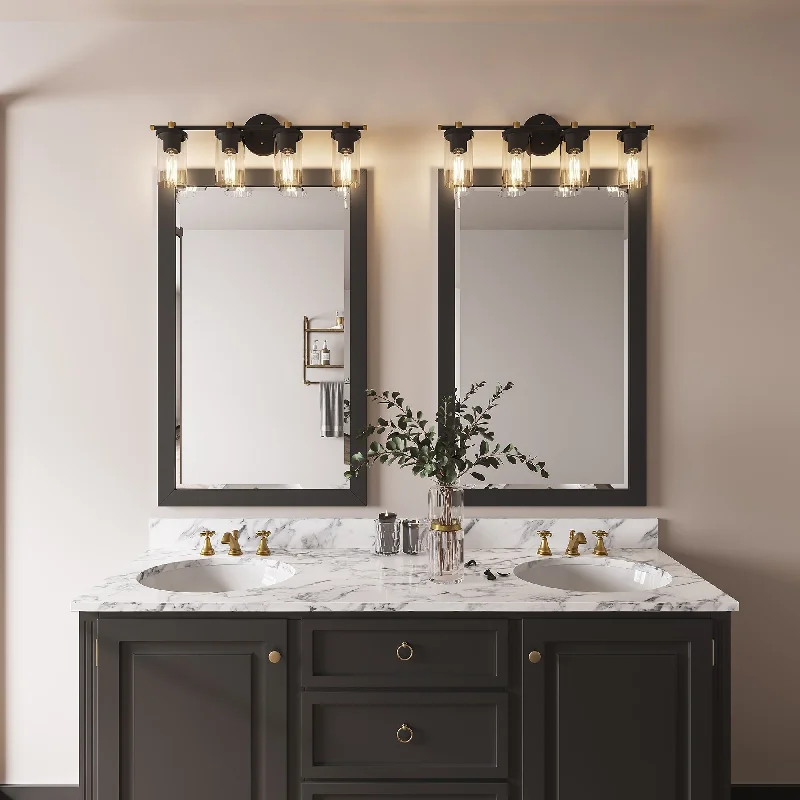 Decatur 6-light Modern Farmhouse Black/ Gold Bathroom Vanity Light with UL Certified