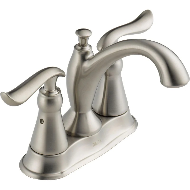 Delta Linden High Arc Stainless Finish 4" Centerset Bathroom Faucet 614874