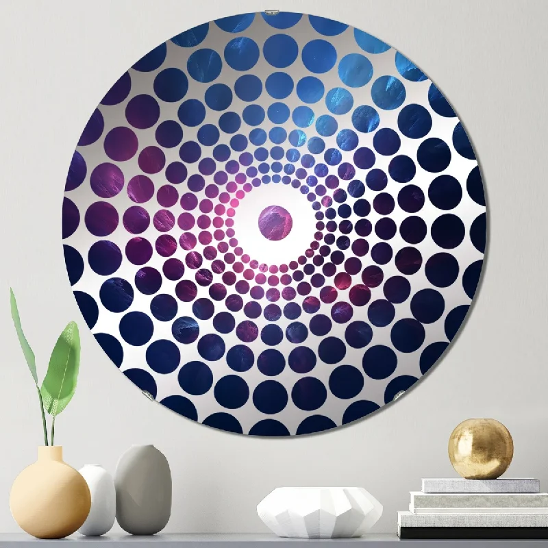 Designart "Abstract_Night_Sky_In_The_Upper_Atmosphere III" - Abstract Landscapes Concentric Circles Decorative Mirror