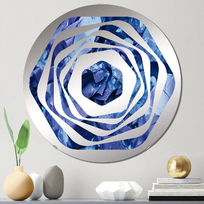 Designart "Abstract purple Geometric Gems I" - Modern Abstract Geometric Amorphe Decorative Mirror