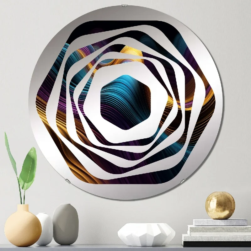 Designart "Abstracted Flowing Forms II" - Modern Abstract Liquid Ink Amorphe Decorative Mirror