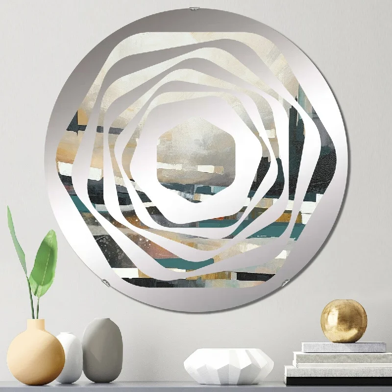 Designart "Beyond Nature III" - Modern Abstract Landscapes Amorphe Decorative Mirror