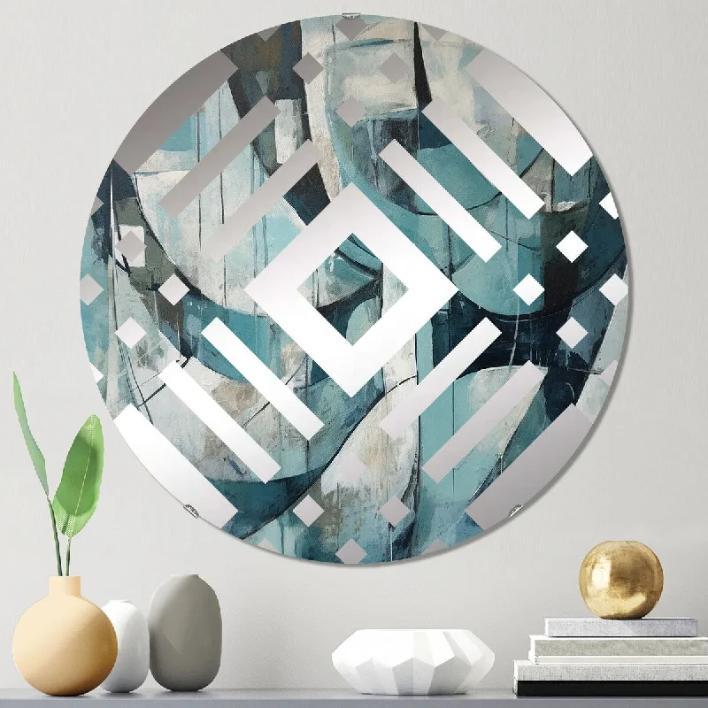 Designart "Black Captivating Liquid Ink" - Modern Abstract Marble Diamond Decorative Mirror