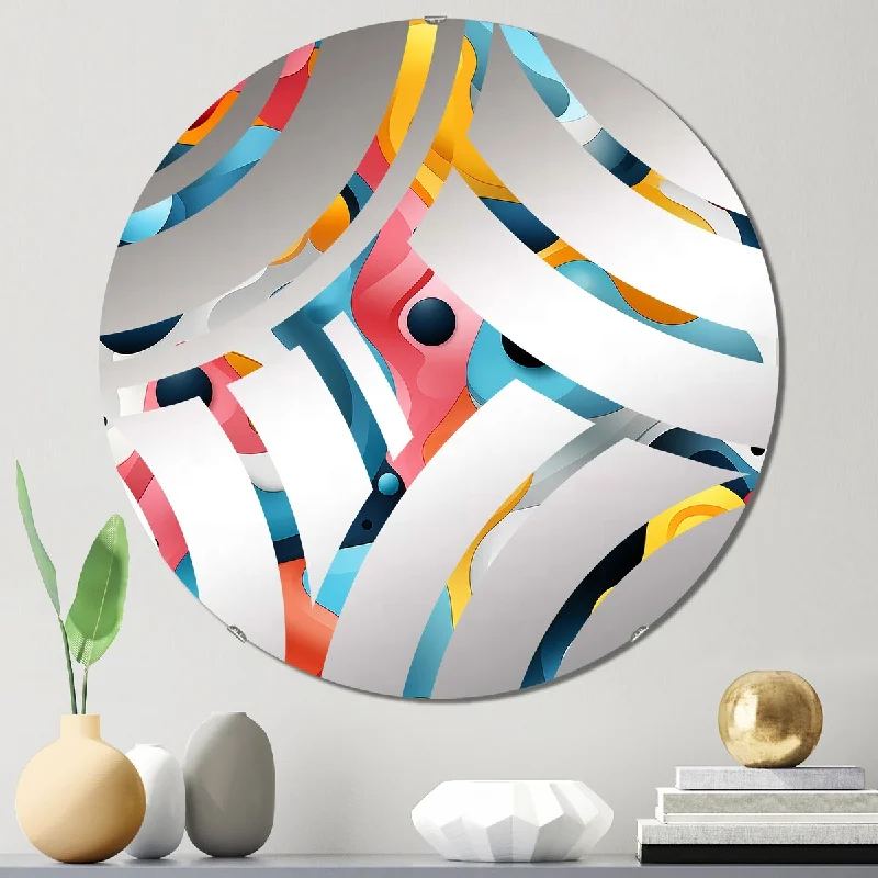 Designart "Colorful Popart Playful Mirage" - Modern Pop Art Centre Wave Decorative Mirror