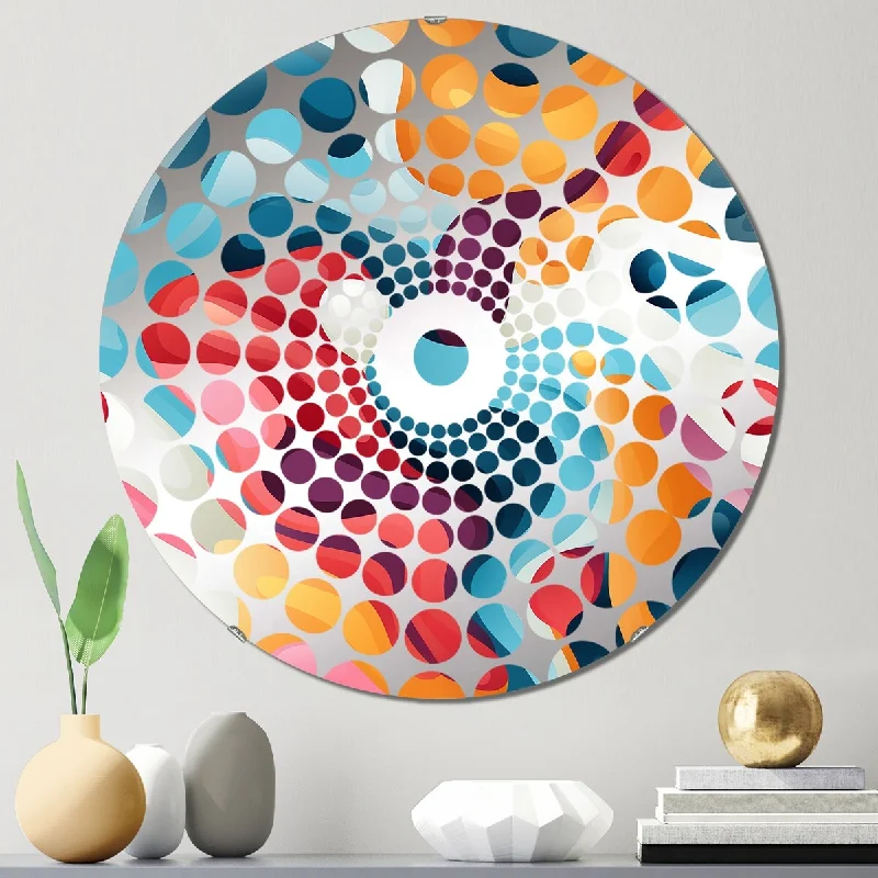 Designart "Colorful Popart Playful Mirage" - Modern Pop Art Concentric Circles Decorative Mirror