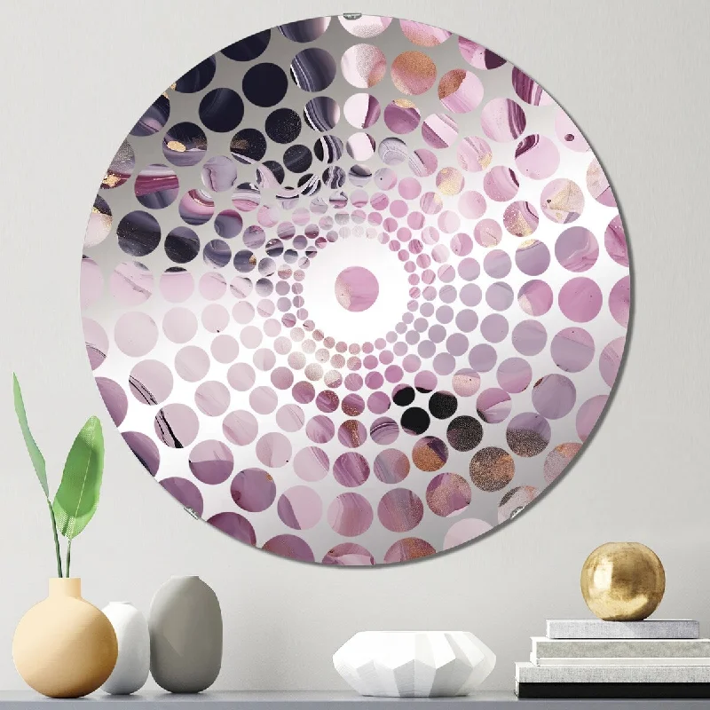 Designart "Electric Marble Ink Art IV" - Modern Abstract Marble Concentric Circles Decorative Mirror