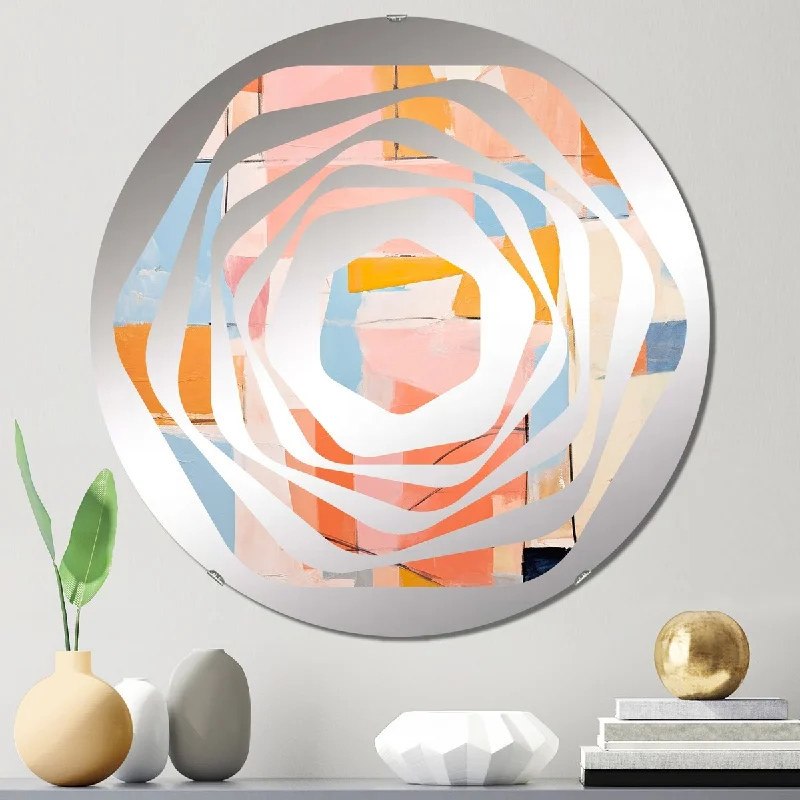 Designart "Ephemeral Thoughts Of Colorfields II" - Modern Abstract Painting Amorphe Decorative Mirror