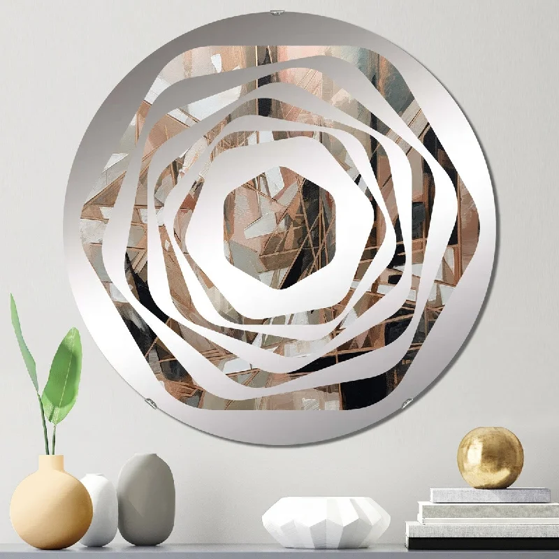 Designart "Essence Of Abstract Cubism III" - Modern Abstract Cubism Amorphe Decorative Mirror