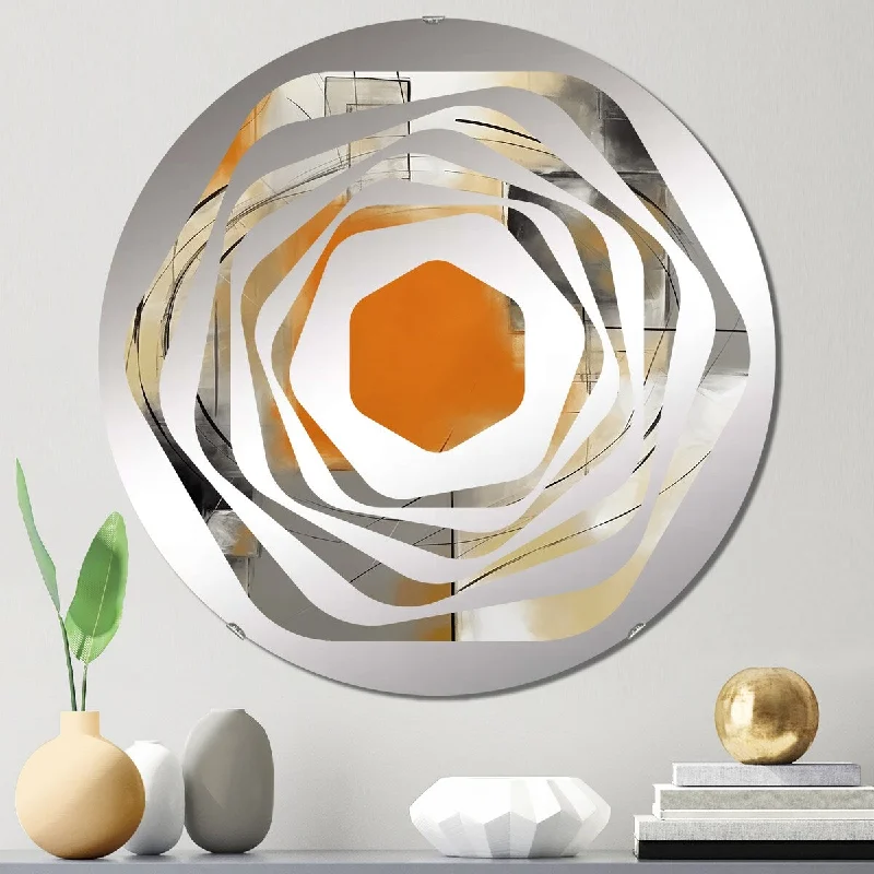 Designart "Exploring Abstracted Patterns III" - Modern Abstract Geometric Amorphe Decorative Mirror